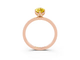 Rose gold Marquise Cut Yellow Sapphire Solitaire Ring with Thin Band and Prong Setting_15