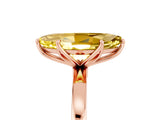 Rose gold Marquise Cut Yellow Sapphire Solitaire Ring with Thin Band and Prong Setting_17