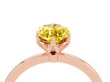 Rose gold Marquise Cut Yellow Sapphire Solitaire Ring with Thin Band and Prong Setting_28