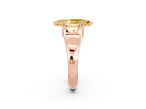 Rose gold Marquise Cut Yellow Sapphire Solitaire Ring with Wide Band and Prong Setting_26