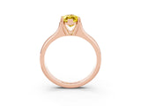 Rose gold Marquise Cut Yellow Sapphire Solitaire Ring with Wide Band and Prong Setting_27