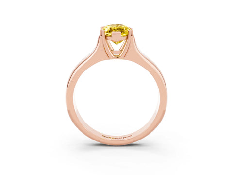 Rose gold Marquise Cut Yellow Sapphire Solitaire Ring with Wide Band and Prong Setting_27