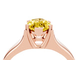 Rose gold Marquise Cut Yellow Sapphire Solitaire Ring with Wide Band and Prong Setting_28