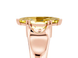 Rose gold Marquise Cut Yellow Sapphire Solitaire Ring with Wide Band and Prong Setting_29