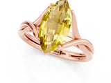 Rose gold Marquise Cut Yellow Sapphire Solitaire Twist Band Prong Setting Ring_85