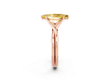 Rose gold Marquise Cut Yellow Sapphire Solitaire Twist Band Prong Setting Ring_86