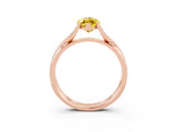 Rose gold Marquise Cut Yellow Sapphire Solitaire Twist Band Prong Setting Ring_87