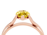 Rose gold Marquise Cut Yellow Sapphire Solitaire Twist Band Prong Setting Ring_88