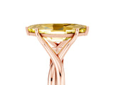 Rose gold Marquise Cut Yellow Sapphire Solitaire Twist Band Prong Setting Ring_89
