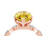 Rose gold Marquise Cut Yellow Sapphire Solitaire Twisted Band with Round  Accents and Prong Setting_16