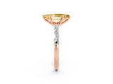Rose gold Marquise Cut Yellow Sapphire Solitaire with Side Baguettes and Channel Set Band_26