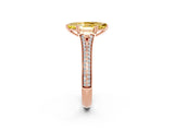Rose gold Marquise Cut Yellow Sapphire Split Shank Engagement Ring with Pavé Band_26