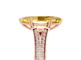 Rose gold Marquise Cut Yellow Sapphire Split Shank Engagement Ring with Pavé Band_29