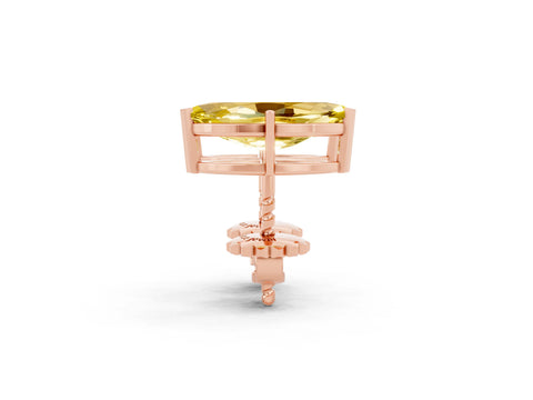 Rose gold Marquise Cut Yellow Sapphire Stud Earrings_36