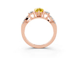 Rose gold Marquise Cut Yellow Sapphire Three-Stone Ring with Pavé Split Shank and Four-Prong Setting_39