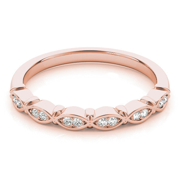 Rose gold Marquise Diamond Bezel Set Eternity Band 1