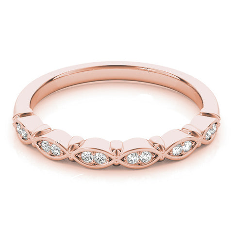 Rose gold Marquise Diamond Bezel Set Eternity Band 1