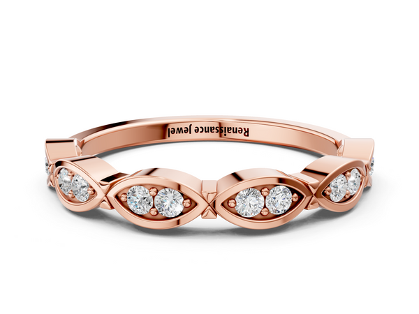 Rose gold Marquise Diamond Bezel Set Eternity Band