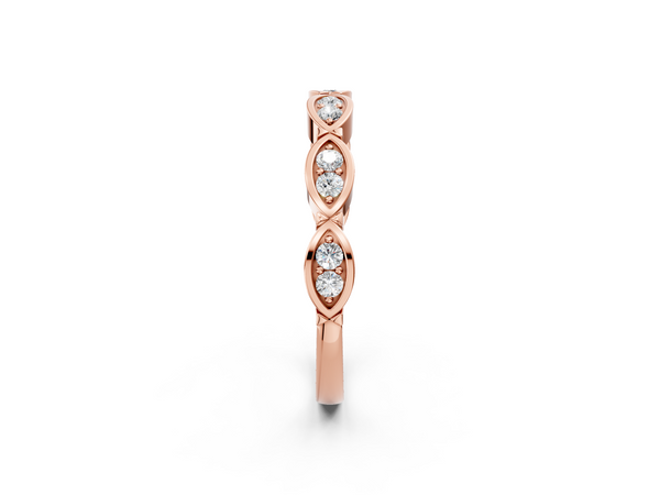 Rose gold Marquise Diamond Bezel Set Eternity Band
