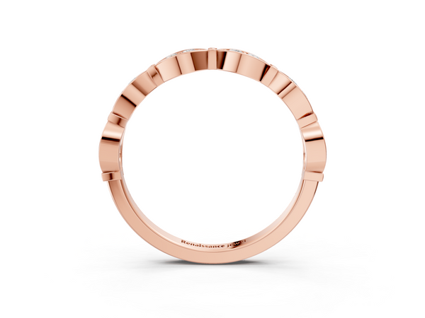 Rose gold Marquise Diamond Bezel Set Eternity Band