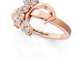 Rose gold Marquise Diamond Cluster Bypass Ring with Prong Setting_56