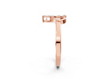 Rose gold Marquise Diamond Cluster Bypass Ring with Prong Setting_57
