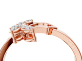 Rose gold Marquise Diamond Cluster Bypass Ring with Prong Setting_59