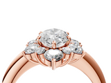 Rose gold Marquise Diamond Cluster Halo Ring with Solitaire Band and Four-Prong Setting_24