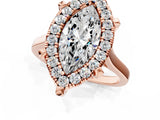 Rose gold Marquise Diamond Cluster Halo Solitaire with Four-Prong Setting_78