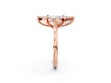Rose gold Marquise Diamond Cluster Halo Solitaire with Four-Prong Setting_79
