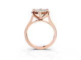 Rose gold Marquise Diamond Cluster Halo Solitaire with Four-Prong Setting_80