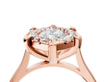 Rose gold Marquise Diamond Cluster Halo Solitaire with Four-Prong Setting_81