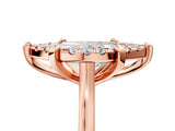 Rose gold Marquise Diamond Cluster Halo Solitaire with Four-Prong Setting_82