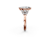Rose gold Marquise Diamond Cluster Leaf Design Ring with Prong Setting_75
