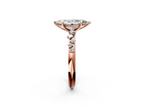 Rose gold Marquise Diamond Cluster Prong-Set Solitaire Ring_62