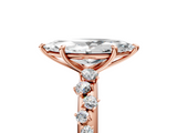 Rose gold Marquise Diamond Cluster Prong-Set Solitaire Ring_65