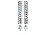 Rose gold Marquise Diamond Double Row Dangle Earrings_12