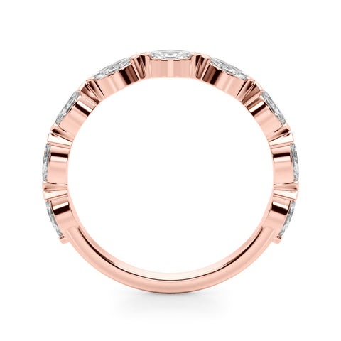 Rose gold Marquise Diamond Eternity Band with Bezel Setting 1