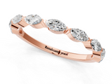 18K Rose Gold Marquise Diamond Eternity Band with Bezel Setting