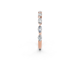 18K Rose Gold Marquise Diamond Eternity Band with Bezel Setting