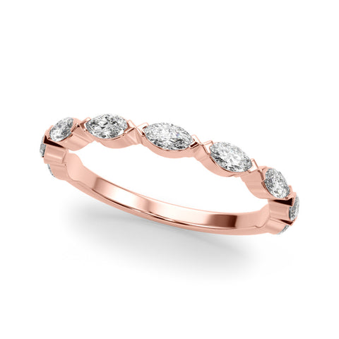 Rose gold Marquise Diamond Eternity Band with Bezel Setting