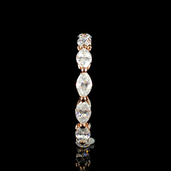 10K Yellow Gold Marquise Diamond Eternity Band with 10K Yellow Gold U-Prong Setting