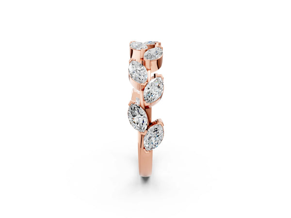 Rose gold Marquise Diamond Eternity Band with Shared Prong Setting