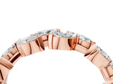 Rose gold Marquise Diamond Eternity Band with Shared Prong Setting_8
