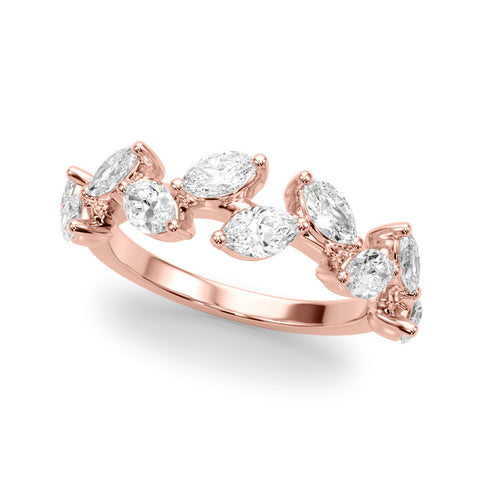 Rose gold Marquise Diamond Eternity Band with Shared Prong Setting