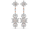 Rose gold Marquise Diamond Floral Dangle Earrings