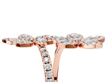 Rose gold Marquise Diamond Floral Promise Ring with Round Diamond Accents_5