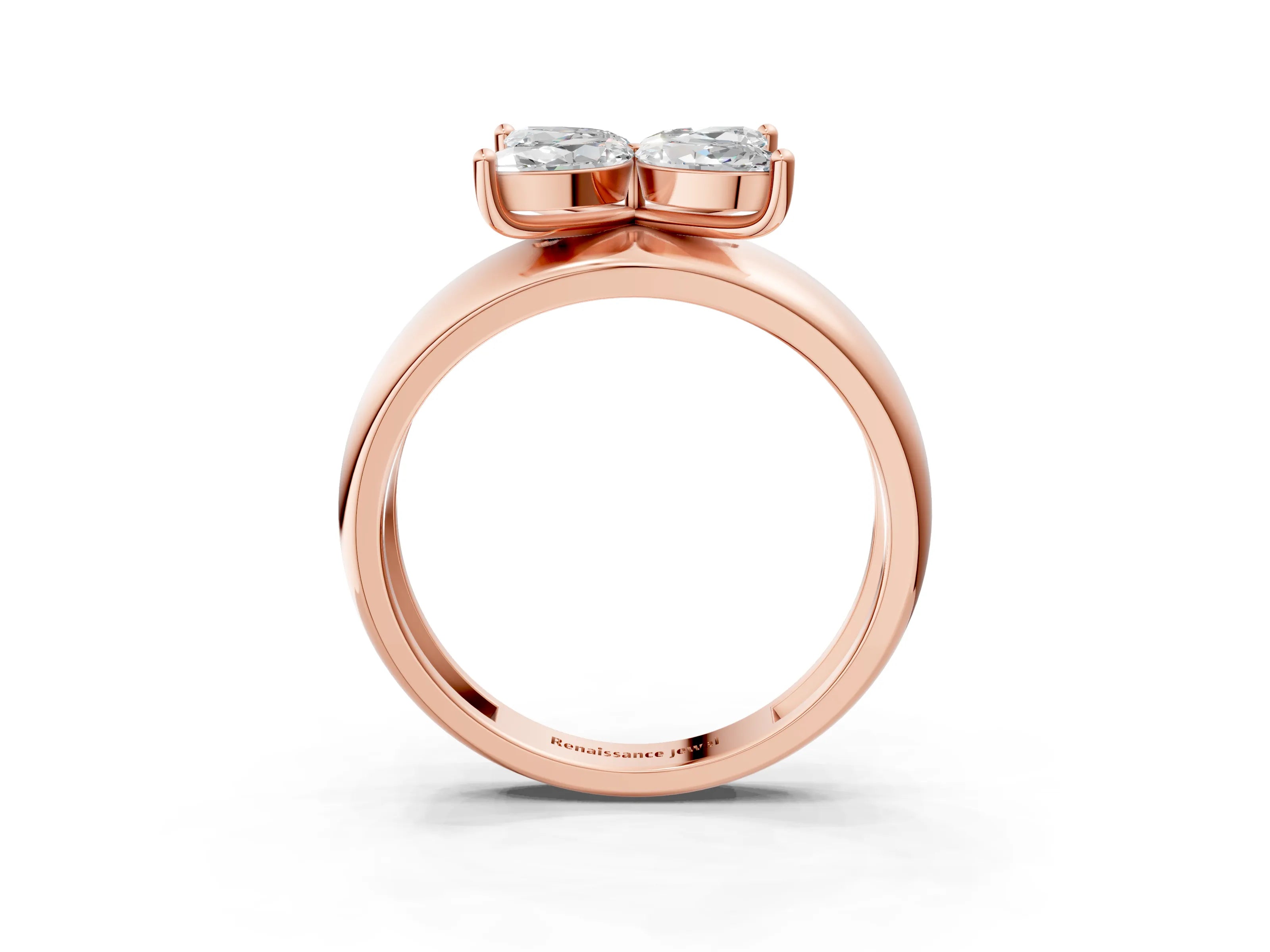Rose gold Marquise Diamond Floral Promise Ring_3