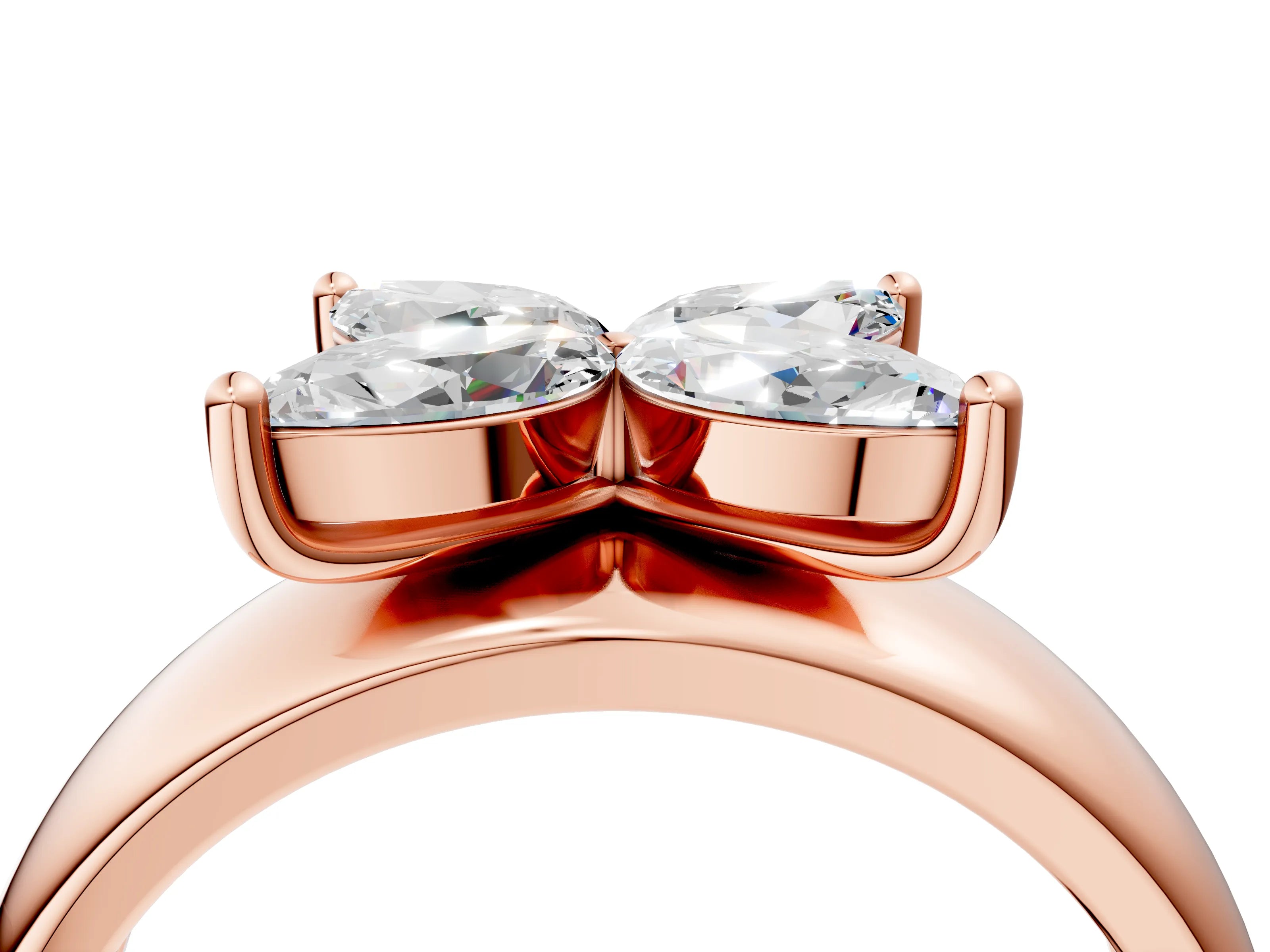 Rose gold Marquise Diamond Floral Promise Ring_4