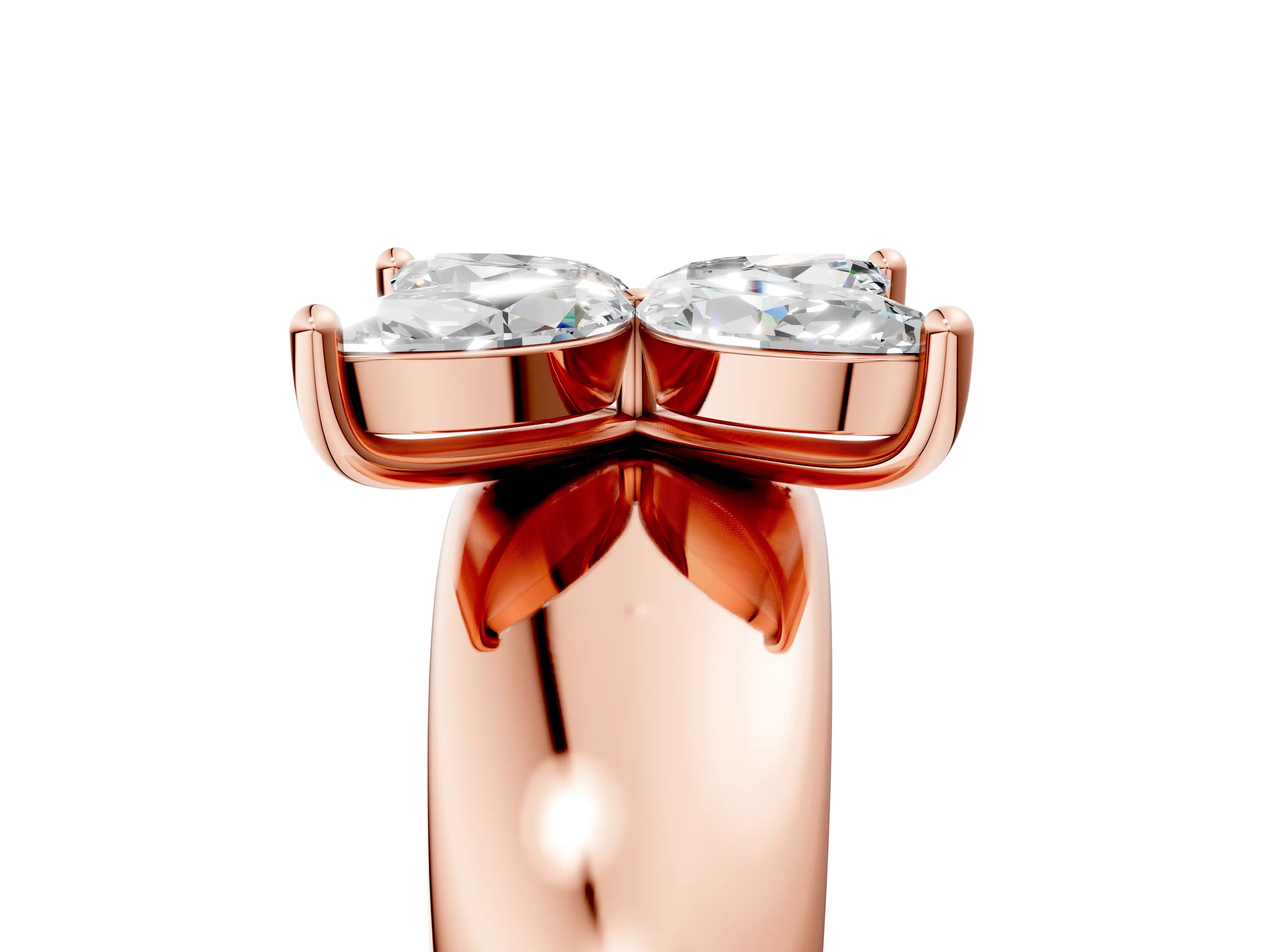Rose gold Marquise Diamond Floral Promise Ring_5